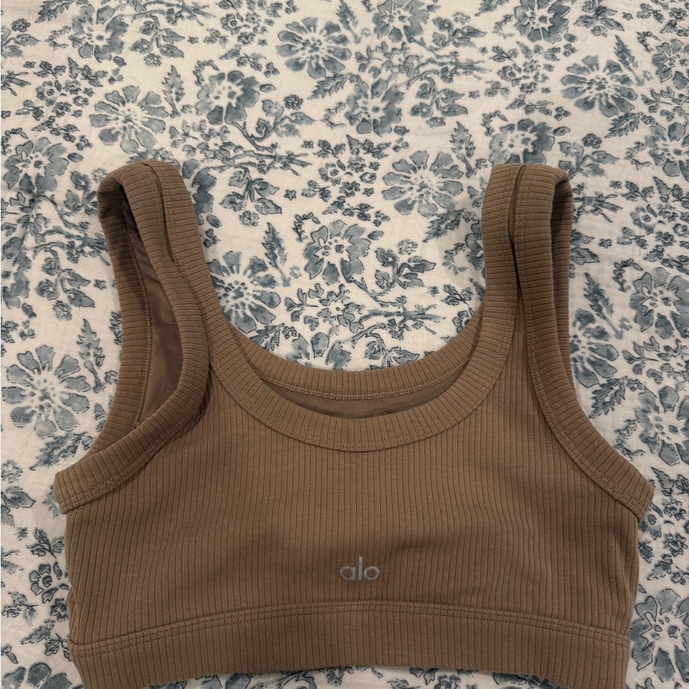 ALO Yoga Women's Brown Ribbed Tank Top